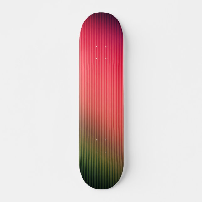 Strichen, rot, grün, Farbverlauf Skateboard (Vorne)