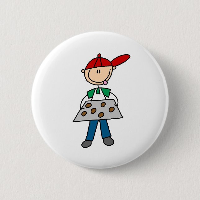 Strichfigur backt Kekse Button (Vorderseite)