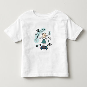 Strichfigur-Mädchen auf Trampolin Kleinkind T-shirt