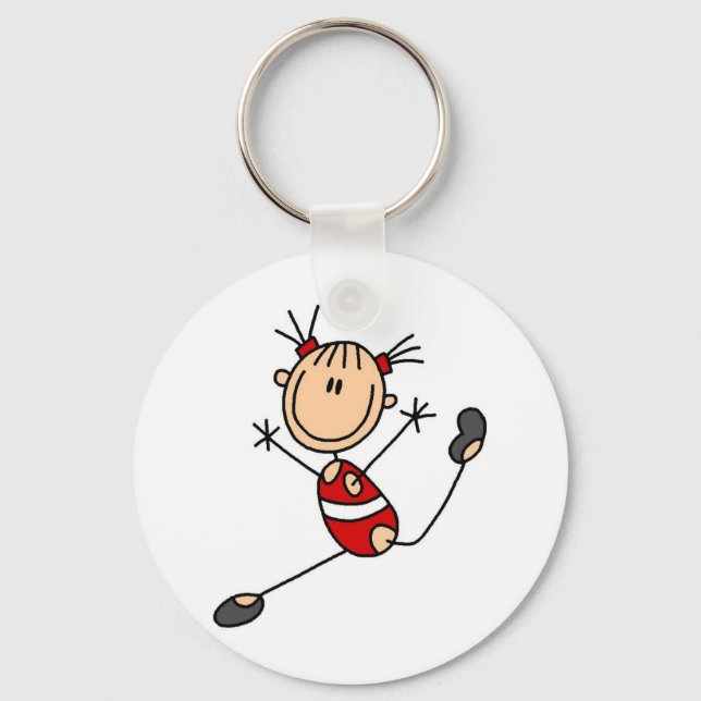 Strichfigur-Mädchen Gymnast Tshirts und Geschenke Schlüsselanhänger (Vorderseite)