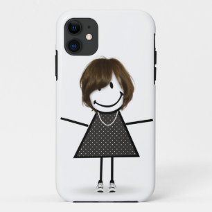 Strichfigur-Mädchen in Sneakern mit Haaren Case-Mate iPhone Hülle