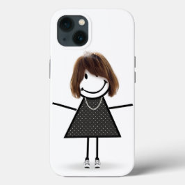 Strichfigur-Mädchen in Sneakers mit Haar Case-Mate iPhone Hülle