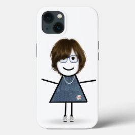 Strichfigur-Mädchen in Sneakers mit Haar Case-Mate iPhone Hülle
