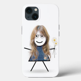 Strichfigur-Mädchen mit Daisies Case-Mate iPhone Hülle