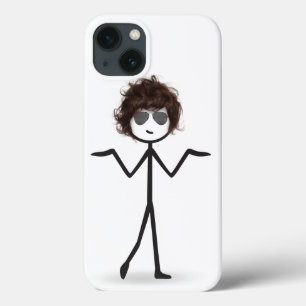 Strichfigur-Mädchen mit Sonnenbrille und Haar Case-Mate iPhone Hülle