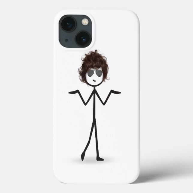 Strichfigur-Mädchen mit Sonnenbrille und Haar Case-Mate iPhone Hülle (Rückseite)