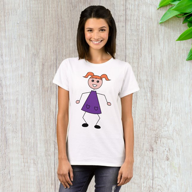 Strichfigur-Mädchen T-Shirt (Von Creator hochgeladen)