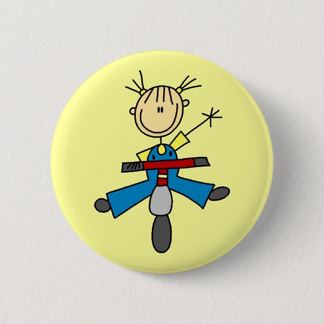 Strichmädchen fährt Roller Button (Vorderseite)