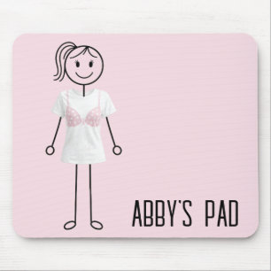 Strichmädchen mit BH mit rosa Band Mousepad