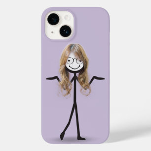 Strichmädchen mit Haar und Brille Case-Mate iPhone 14 Hülle
