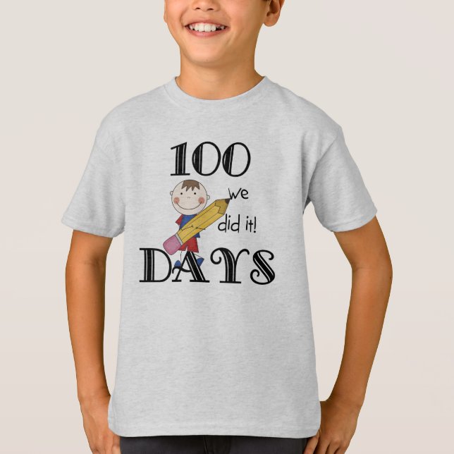 Strichmännchen 100 Tage T-Shirt (Vorderseite)