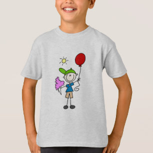 Strichmännchen an den angemessenen T-Shirts und an