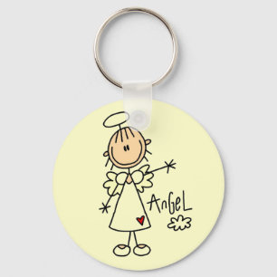 Strichmännchen Angel T - Shirt und Geschenke Schlüsselanhänger