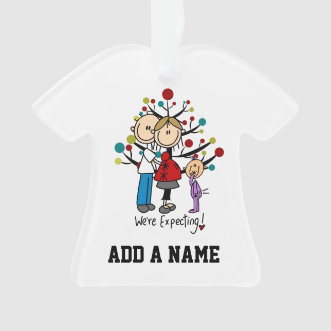 Strichmännchen-Anwärter Parents Mädchen Ornament (Vorderseite)