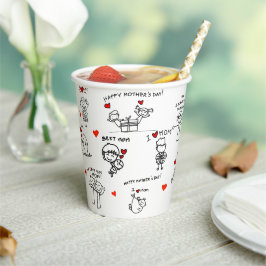 Strichmännchen Art Mother Day Pappbecher