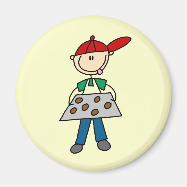 Strichmännchen backt Kekse Magnet (Vorne)