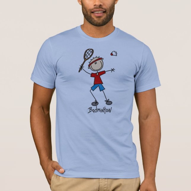 Strichmännchen-Badminton-T - Shirts (Vorderseite)