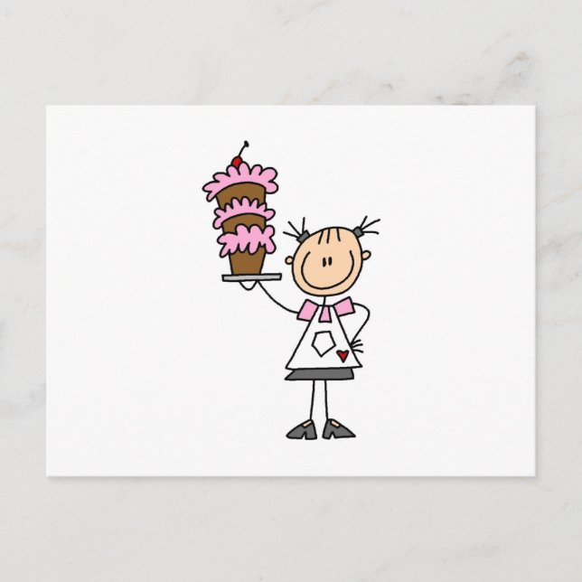 Strichmännchen Baker Postkarte (Vorderseite)