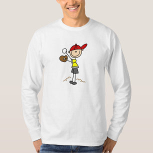 Strichmännchen-Baseball T-Shirt
