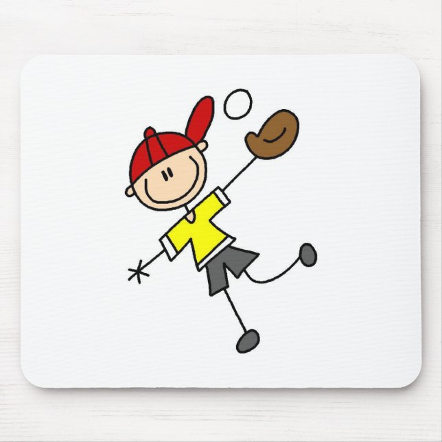 Strichmännchen Baseballspieler Mauspad (Vorne)