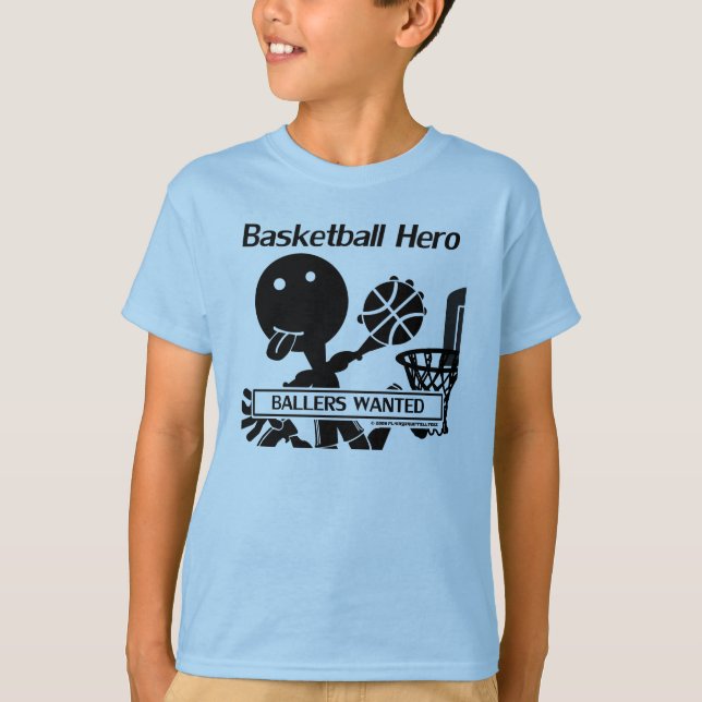 Strichmännchen-Basketball-Held T-Shirt (Vorderseite)