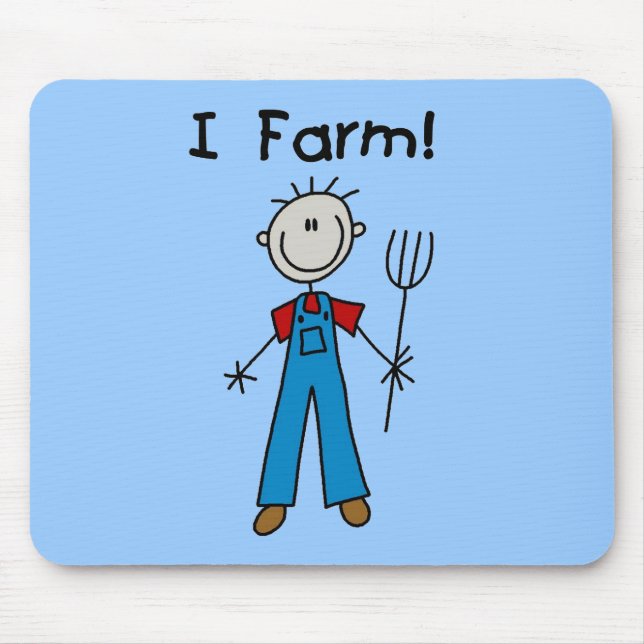 Strichmännchen-Bauers-T-Shirts und Geschenke Mousepad (Vorne)