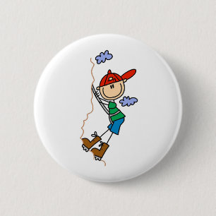Strichmännchen-Bergsteiger-Knöpfe Button
