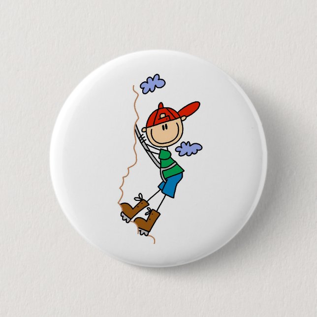 Strichmännchen-Bergsteiger-Knöpfe Button (Vorderseite)