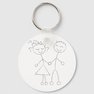 Strichmännchen Boy and Girl Schlüsselanhänger