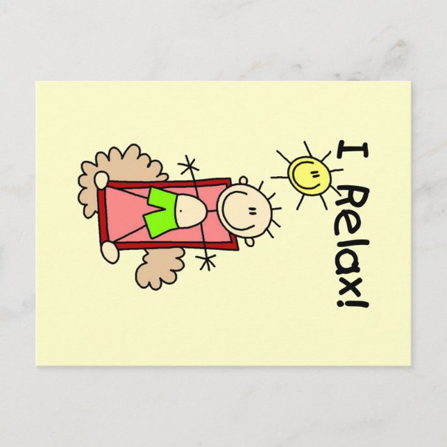 Strichmännchen Boy I Relax Postkarte (Vorderseite)