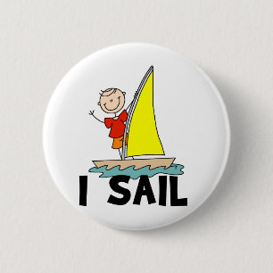 Strichmännchen Boy I Sail Button