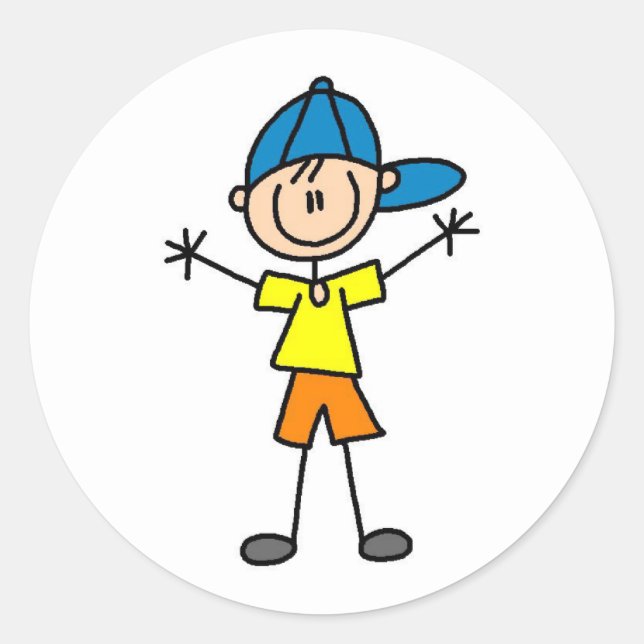 Strichmännchen Boy Sticker (Vorderseite)