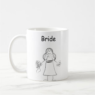 Strichmännchen-Braut Kaffeetasse