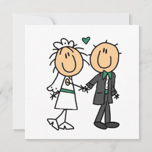 Strichmännchen Braut und Groom T - Shirt und Gesch