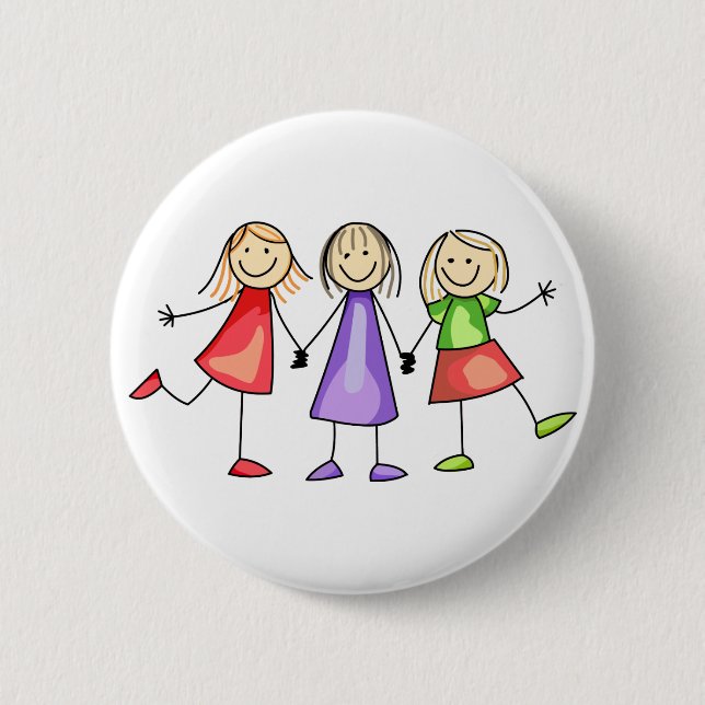Strichmännchen Children Button (Vorderseite)