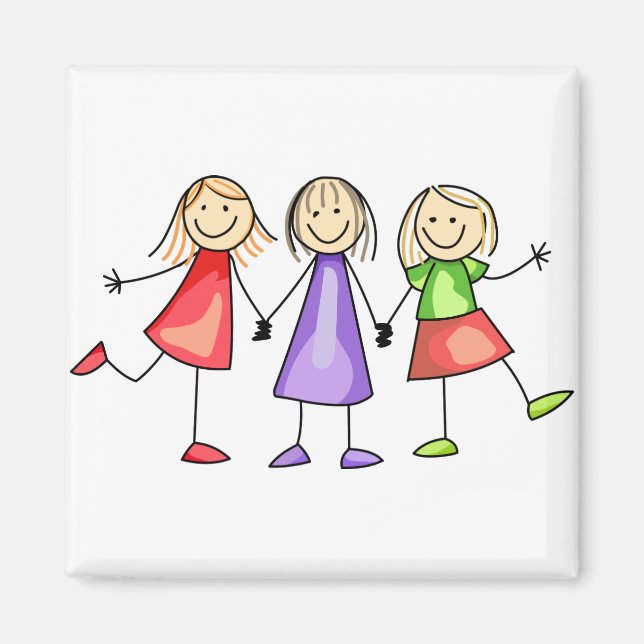 Strichmännchen Children Magnet (Vorne)