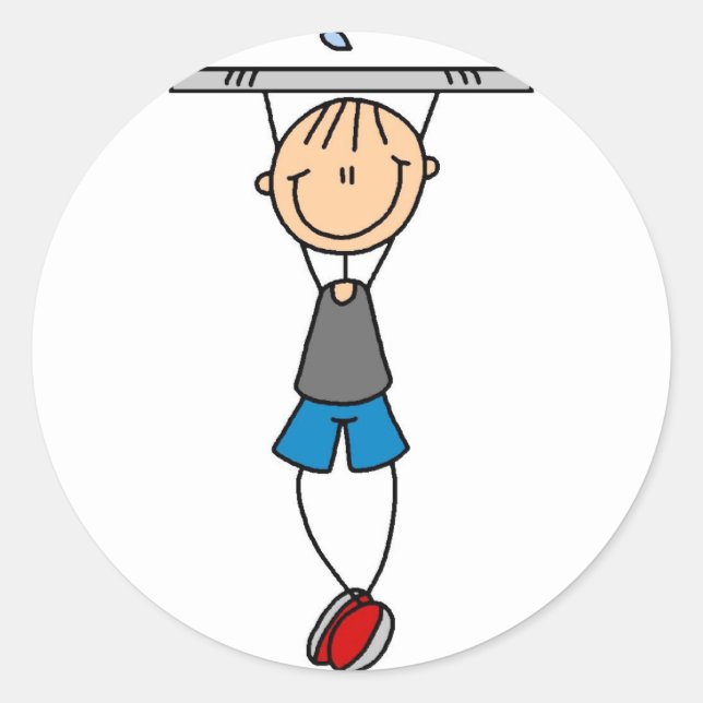 Strichmännchen Chin Ups Sticker (Vorderseite)