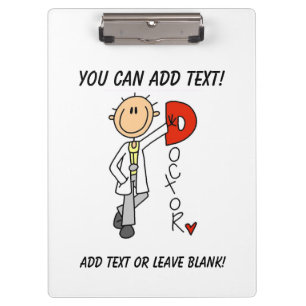 Strichmännchen D ist für Doktor Clipboard Klemmbrett