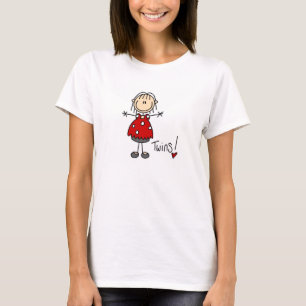 Strichmännchen, das Zwillinge erwartet T-Shirt