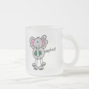 Strichmännchen-Elefanten-T-Shirts und Geschenke Mattglastasse