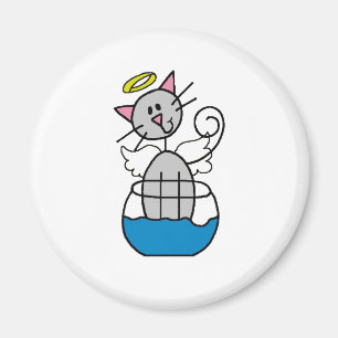 Strichmännchen-Engels-Katzen-Magnet Magnet