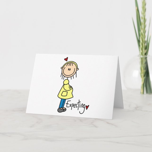 Strichmännchen erwartet Baby Ankündigung (Vorderseite)