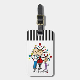 Strichmännchen Expectant Elternmädchen Gepäckanhänger
