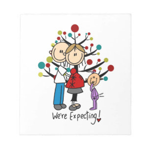Strichmännchen Expectant Elternmädchen Notizblock
