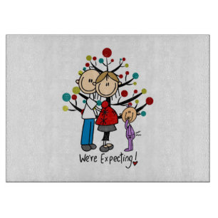 Strichmännchen Expectant Elternmädchen Schneidebrett