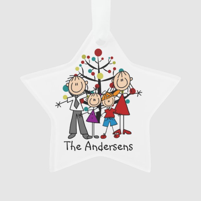 Strichmännchen-Familie der 4 Ornament (Vorderseite)