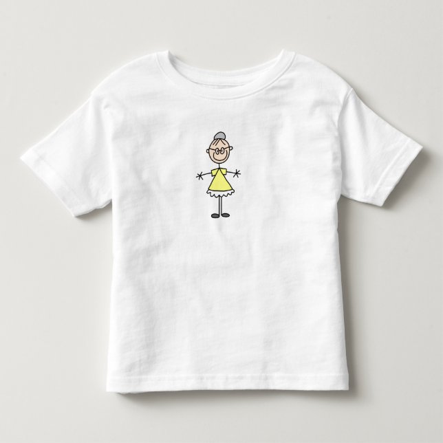 Strichmännchen-Familien-Großmutter-Shirt Kleinkind T-shirt (Vorderseite)
