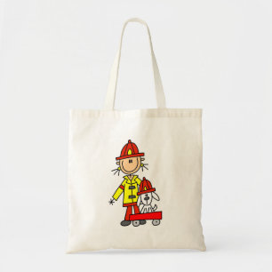 Strichmännchen-Feuerwehrmann mit Dalmatiner Tragetasche