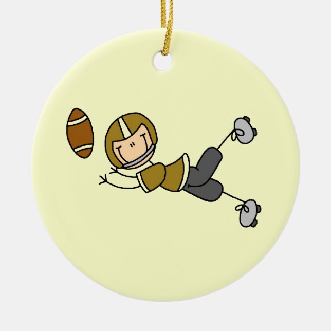 Strichmännchen Football Gold Keramikornament (Vorne)