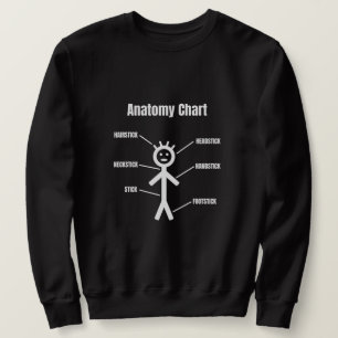 Strichmännchen Funny Stickman Anatomie Chart Sweatshirt